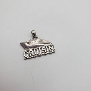 Cruisin cruising cruise vacation silver necklace‎ pendant